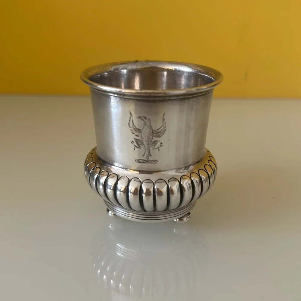 Vintage  Sheffield England Silver Plate Beaker Drinking Cup Container